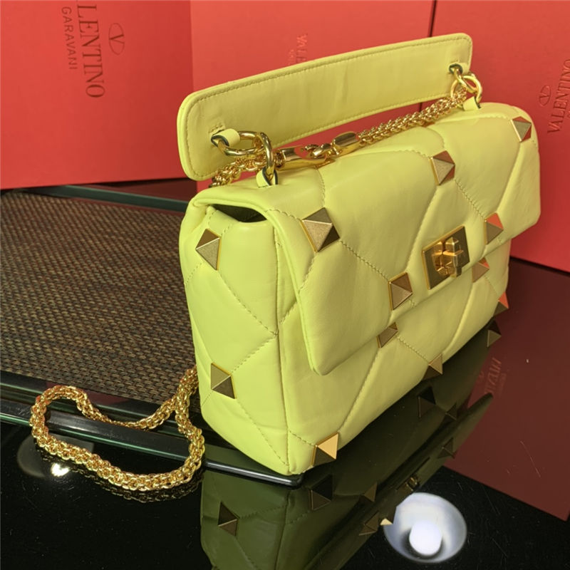 Valentino GARAVANI ROMAN STUD NAPPA CHAIN BAG Yellow High