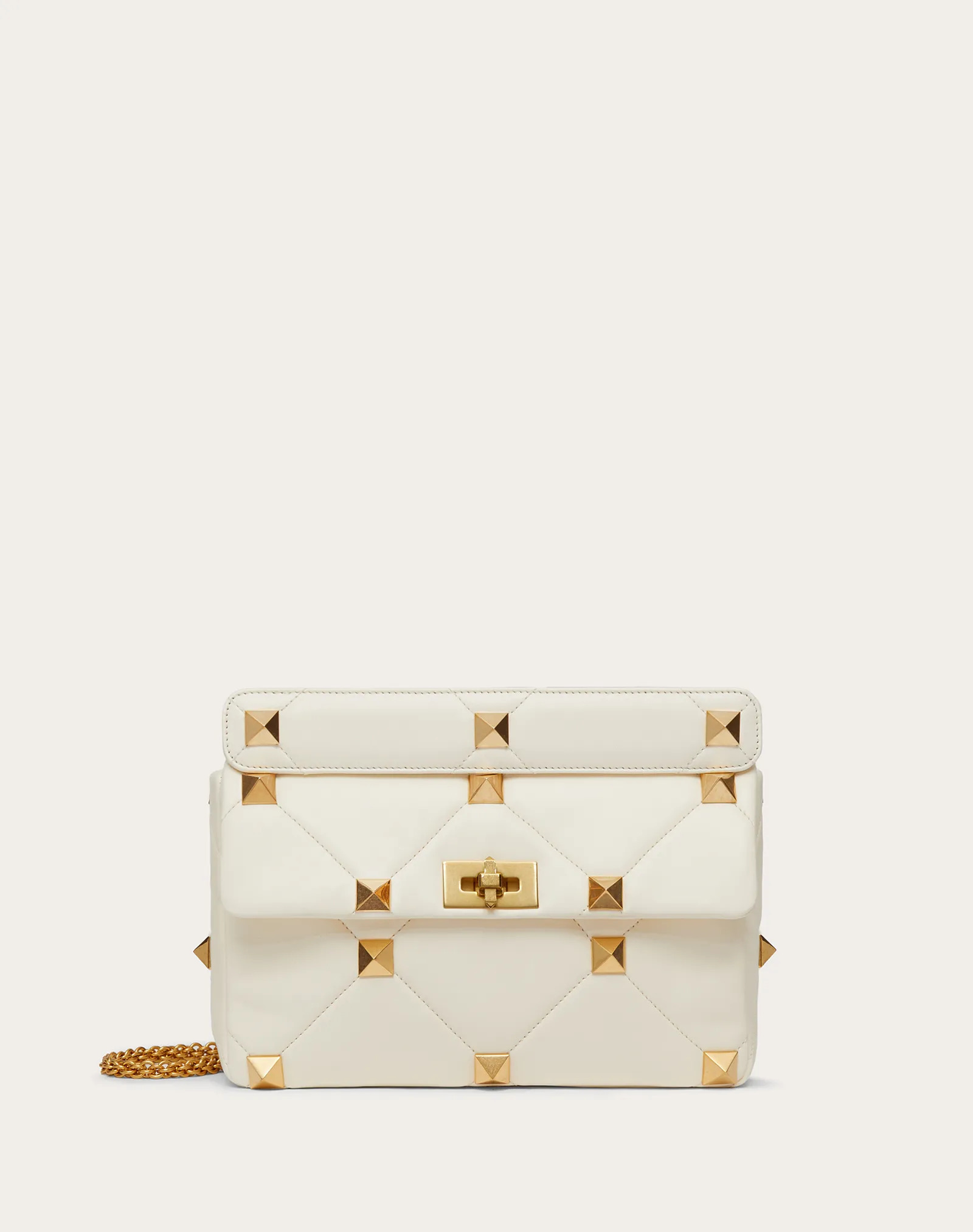 Valentino GARAVANI ROMAN STUD NAPPA CHAIN BAG White High