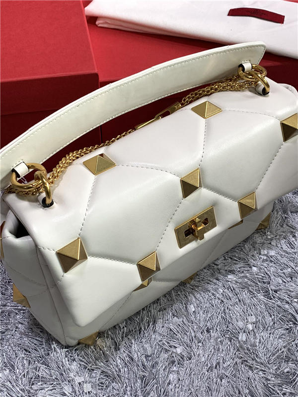 Valentino GARAVANI ROMAN STUD NAPPA CHAIN BAG White High