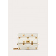 Valentino GARAVANI Small ROMAN STUD NAPPA CHAIN BAG White High