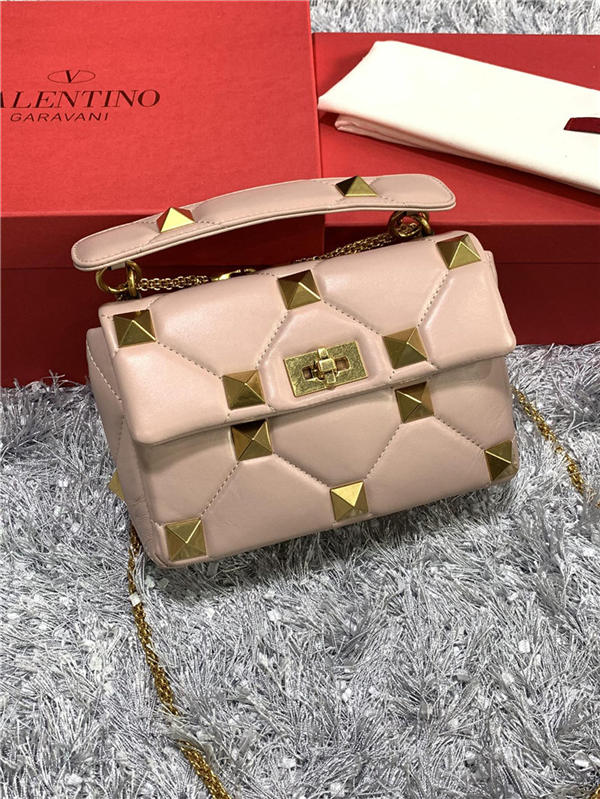 Valentino GARAVANI Small ROMAN STUD NAPPA CHAIN BAG Rose Cannelle High