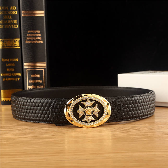 Versace Medusa Round Buckle Leather Belt 38mm High