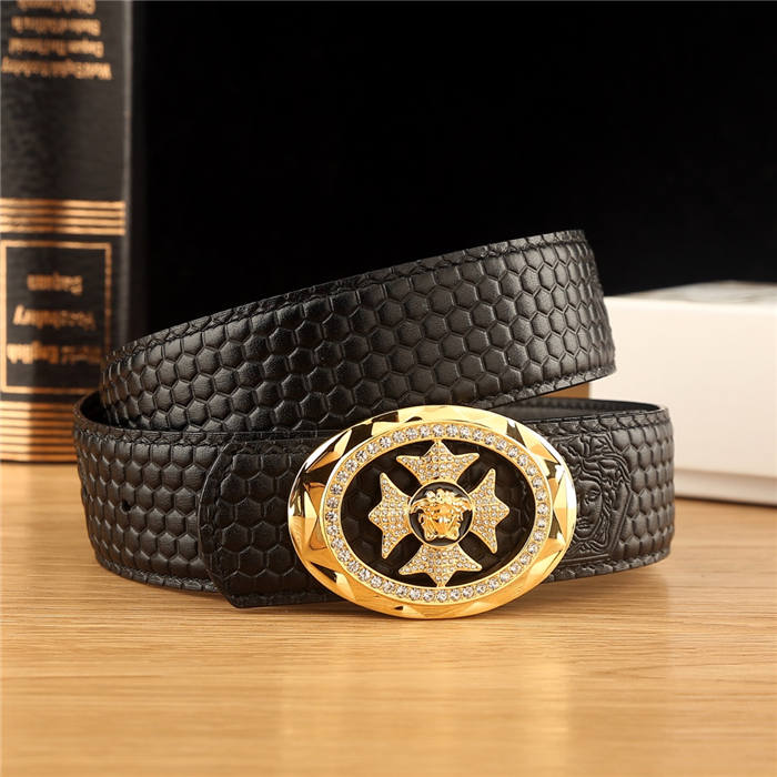 Versace Medusa Round Buckle Leather Belt 38mm High