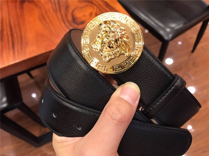 Versace Medusa Round Buckle Leather Belt 38mm High