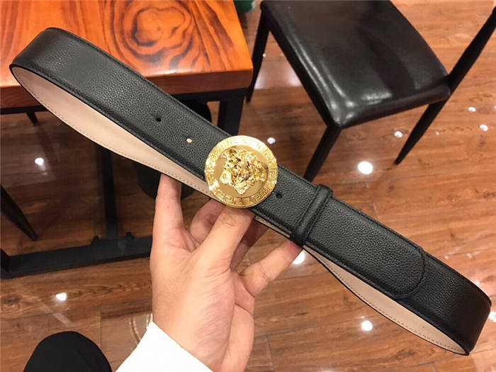 Versace Medusa Round Buckle Leather Belt 38mm High