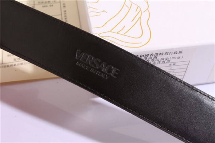 Versace MEDUSA EMBOSSED GRECA LEATHER BELT 40mm High