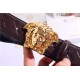 Versace MEDUSA EMBOSSED GRECA LEATHER BELT 40mm High