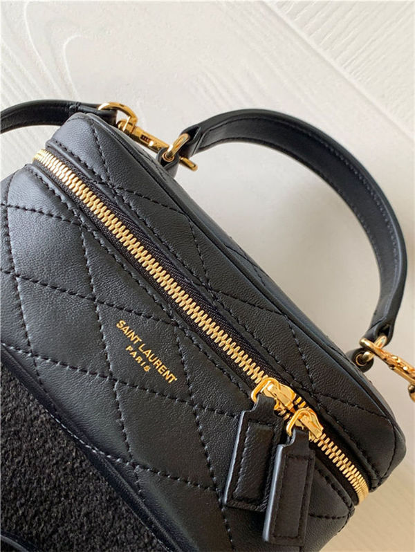 MINI SAINT LAURENT VANITY CASE IN QUILTED LAMBSKIN Black High