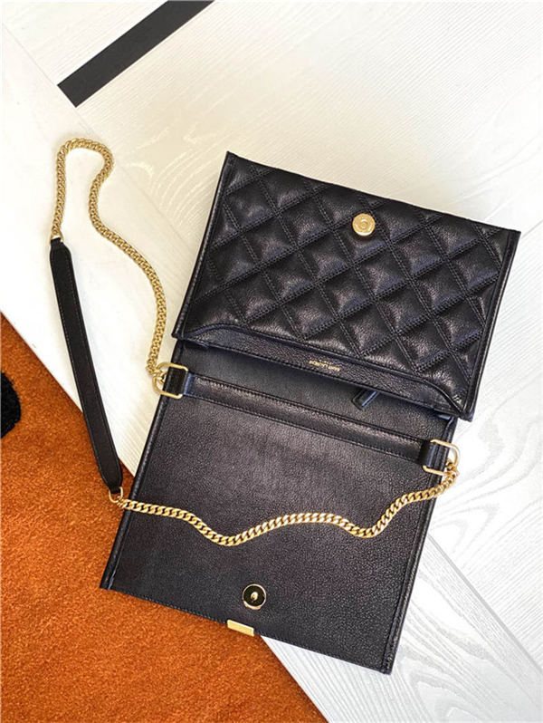 BECKY MINI CHAIN BAG IN CARRÉ-QUILTED LAMBSKIN Black High