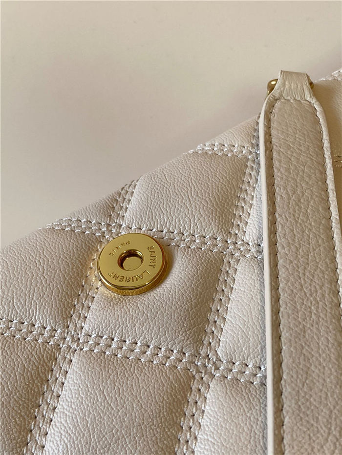 BECKY MINI CHAIN BAG IN CARRÉ-QUILTED LAMBSKIN White High