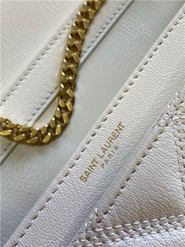 BECKY MINI CHAIN BAG IN CARRÉ-QUILTED LAMBSKIN White High