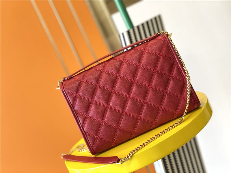 BECKY MINI CHAIN BAG IN CARRÉ-QUILTED LAMBSKIN Red High