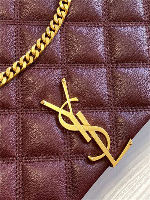 BECKY MINI CHAIN BAG IN CARRÉ-QUILTED LAMBSKIN Burgundy High