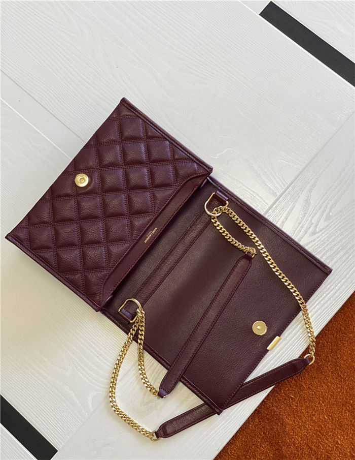 BECKY MINI CHAIN BAG IN CARRÉ-QUILTED LAMBSKIN Burgundy High