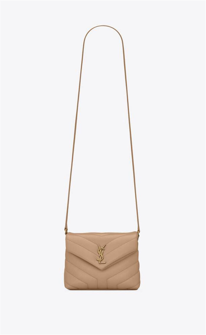 LOULOU TOY BAG IN Y-QUILTED LEATHER Gold-Tone Beige High