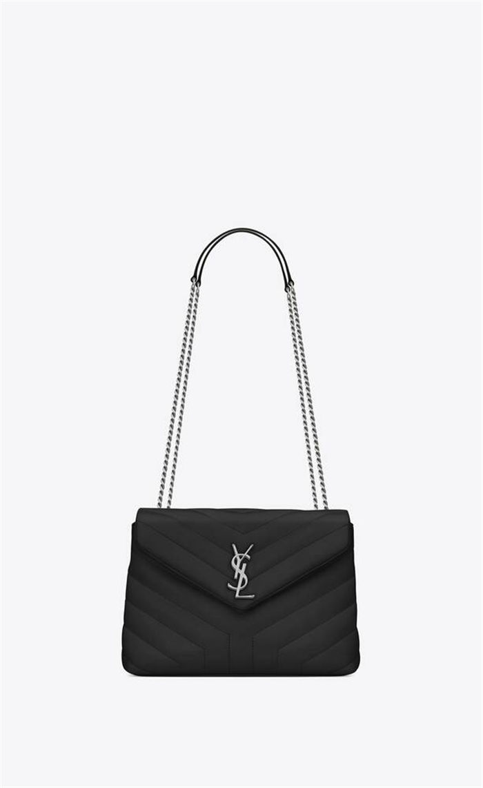 LOULOU SMALL IN MATELASSÉ “Y” LEATHER Silver-Tone Black High