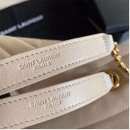 LOULOU MEDIUM IN MATELASSÉ “Y” LEATHER Gold-Tone Beige High