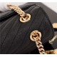 COLLEGE LARGE CHAIN BAG IN QUILTED GRAINED LEATHER Black-Gold High