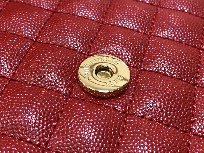 ENVELOPE MEDIUM BAG IN MIX MATELASSÉ GRAIN DE POUDRE EMBOSSED LEATHER Red-Gold High