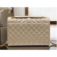 ENVELOPE MEDIUM BAG IN MIX MATELASSÉ GRAIN DE POUDRE EMBOSSED LEATHER Beige-Gold High