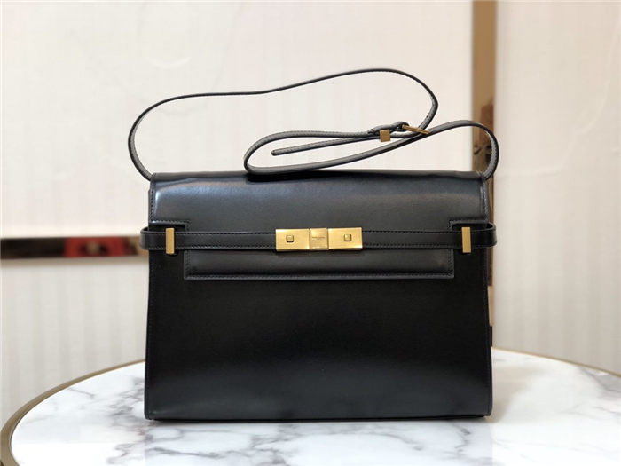 MANHATTAN SHOULDER BAG IN BOX SAINT LAURENT LEATHER High