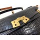 MANHATTAN SHOULDER BAG IN CROCODILE-EMBOSSED SHINY LEATHER High