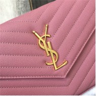 MONOGRAM CHAIN WALLET IN GRAIN DE POUDRE EMBOSSED LEATHER Gold-Metal High