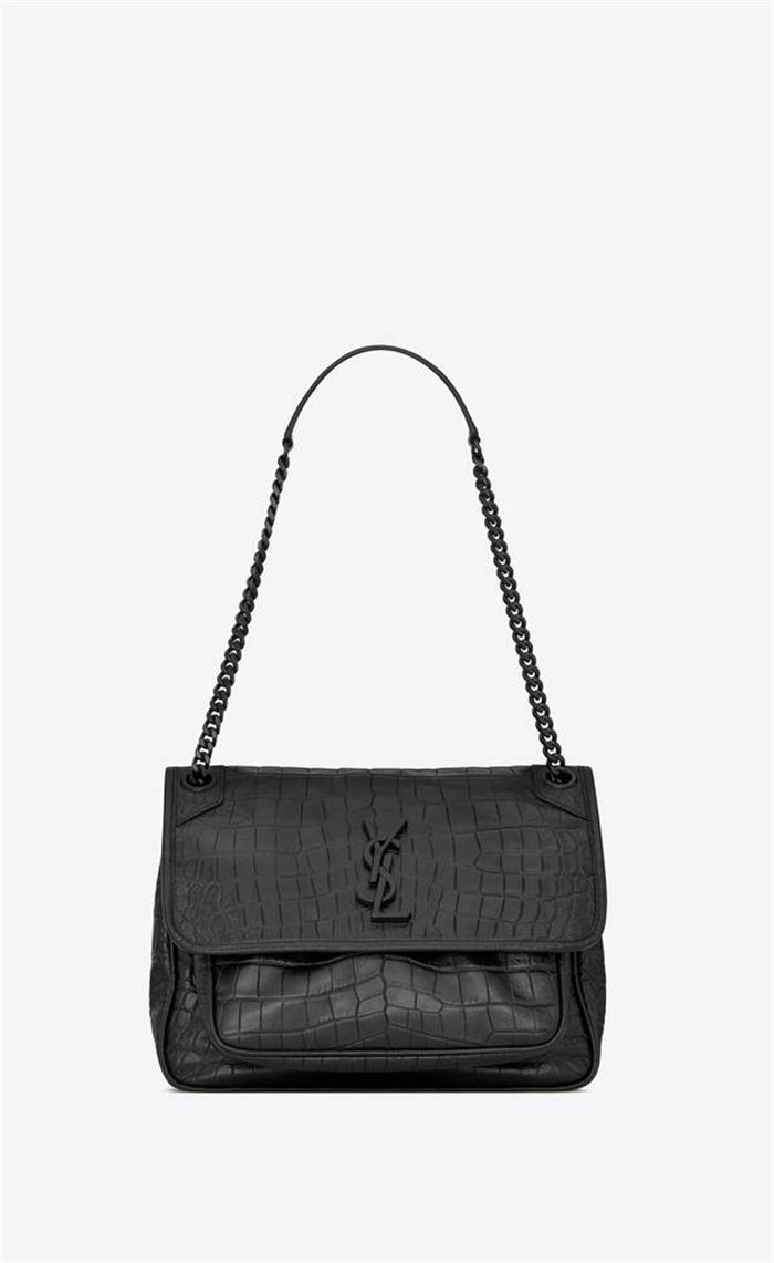 NIKI MEDIUM IN SOFT CROCODILE-EMBOSSED LEATHER High