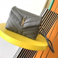 LOULOU TOY BAG IN Y-QUILTED LEATHER Grey High