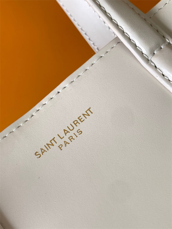 MINI TOY SHOPPING SAINT LAURENT IN BOX LEATHER Blanc High