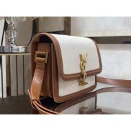 SOLFERINO SMALL SATCHEL IN COTTON CANVAS AND LEATHER High