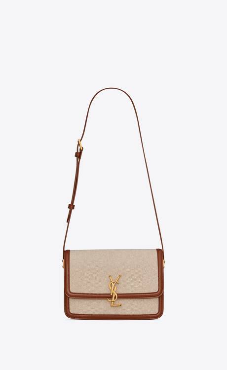 SOLFERINO MEDIUM SATCHEL IN COTTON CANVAS AND LEATHER High