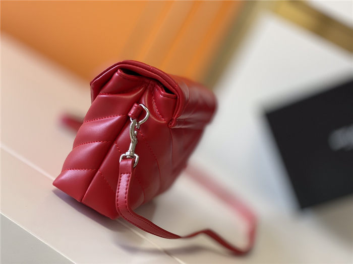 LOULOU TOY BAG IN MATELASSÉ "Y" LEATHER Red mid