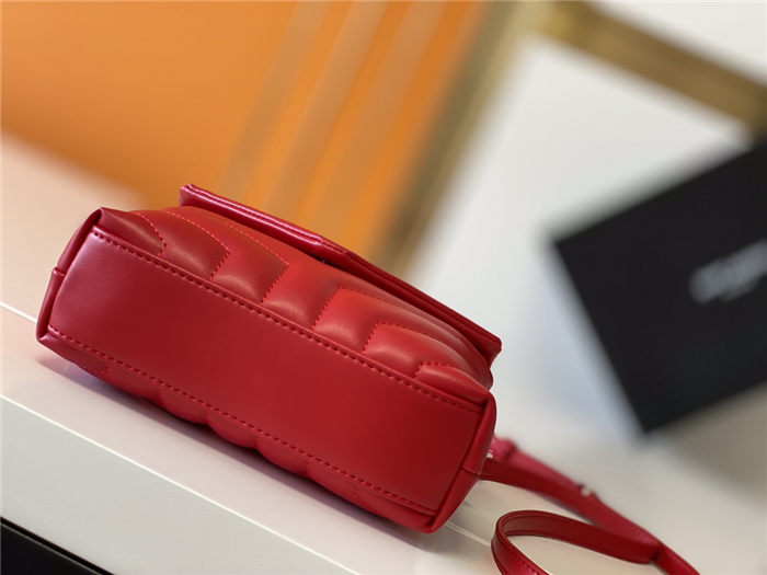 LOULOU TOY BAG IN MATELASSÉ "Y" LEATHER Red mid