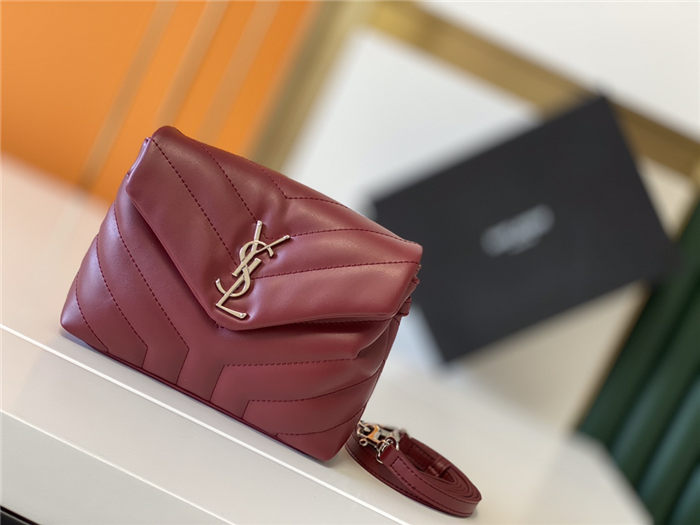 LOULOU TOY BAG IN MATELASSÉ "Y" LEATHER Wine mid