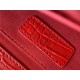 SUNSET MEDIUM IN CROCODILE EMBOSSED SHINY LEATHER Red mid