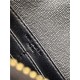 CASSANDRE SAINT LAURENT MATELASSÉ ENVELOPE CHAIN WALLET IN GRAIN DE POUDRE EMBOSSED LEATHER Mid