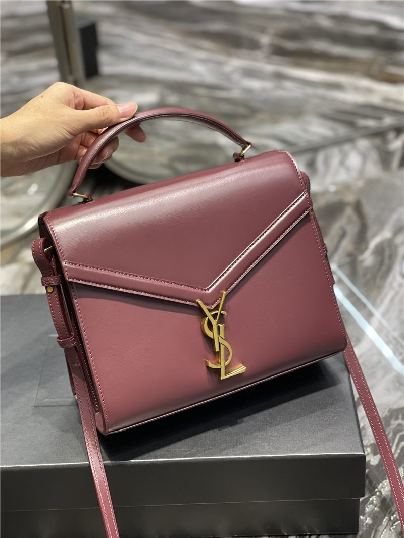 CASSANDRA MEDIUM TOP HANDLE BAG IN SMOOTH LEATHER Wine High