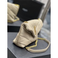 LOULOU PUFFER MINI BAG IN QUILTED LAMBSKIN Gold-Tone Beige High