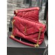 LOULOU PUFFER MEDIUM BAG IN QUILTED LAMBSKIN Gold-Tone Red High