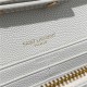 MONOGRAM CHAIN WALLET IN MIX MATELASSÉ GRAIN DE POUDRE EMBOSSED LEATHER White High