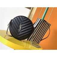 VINYLE ROUND CAMERA BAG IN CHEVRON-QUILTED GRAIN DE POUDRE EMBOSSED LEATHER High