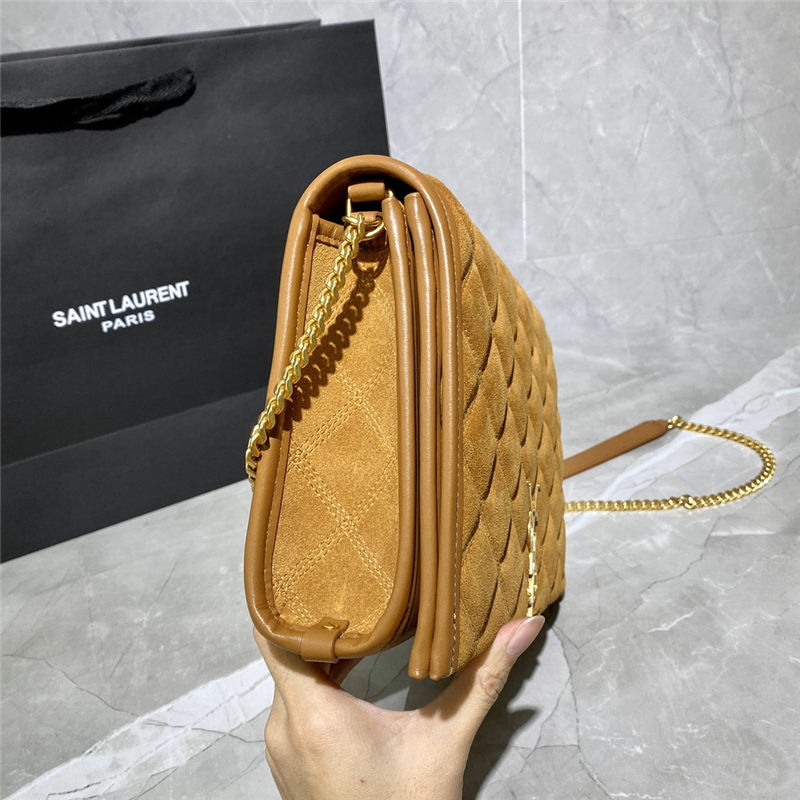 BECKY MINI CHAIN BAG IN CARRÉ-QUILTED SUEDE High