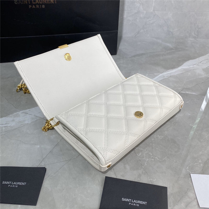 BECKY CHAIN WALLET IN QUILTED LAMBSKIN White High