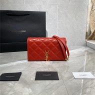 BECKY CHAIN WALLET IN QUILTED LAMBSKIN Red High