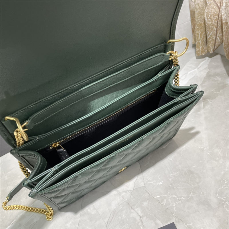 BECKY SMALL CHAIN BAG IN QUILTED LAMBSKIN Green High