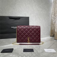 BECKY SMALL CHAIN BAG IN QUILTED LAMBSKIN Burgundy High